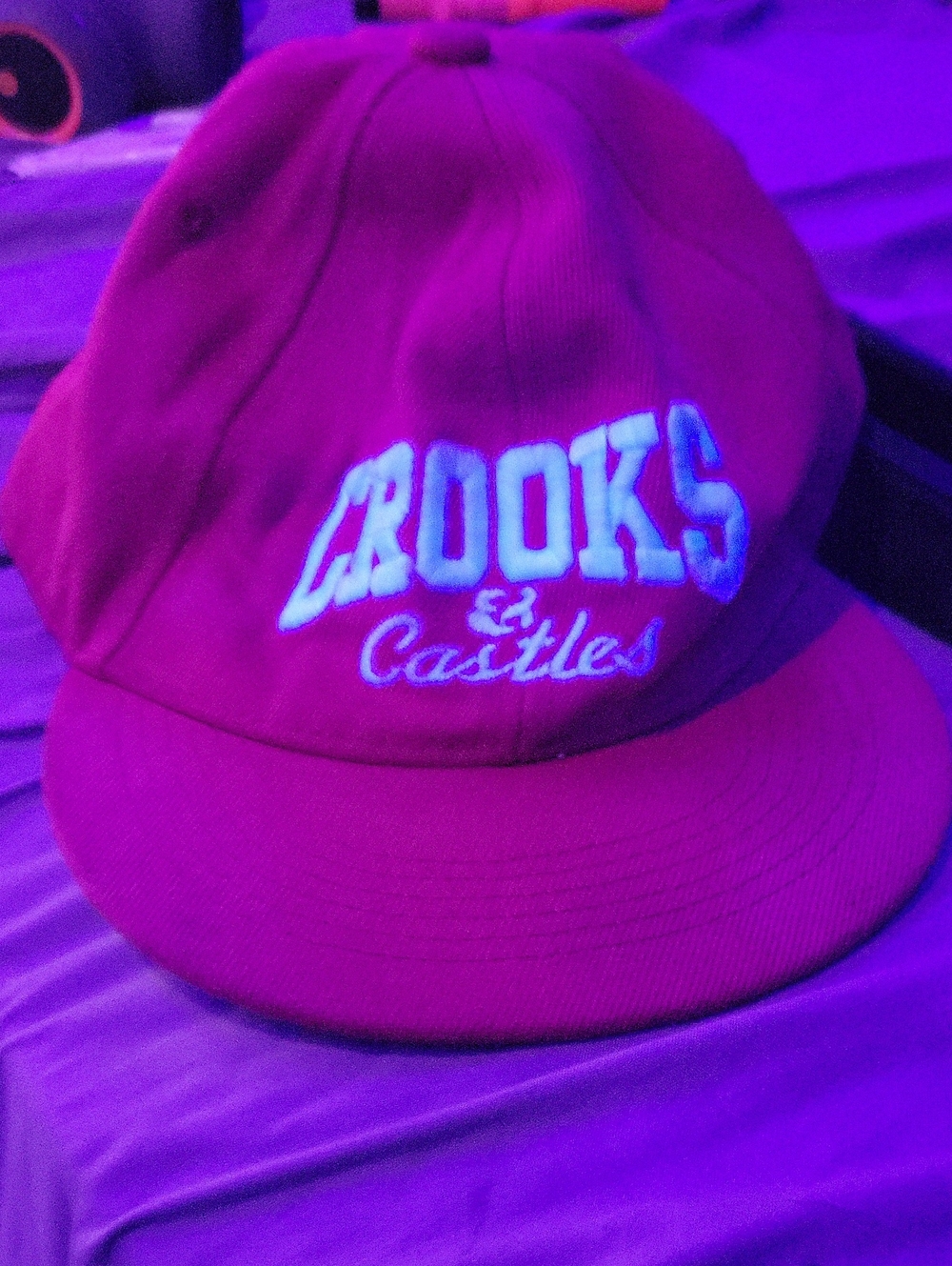 Crooks & Castles Red Snapback Hat with White Embroidered Logo